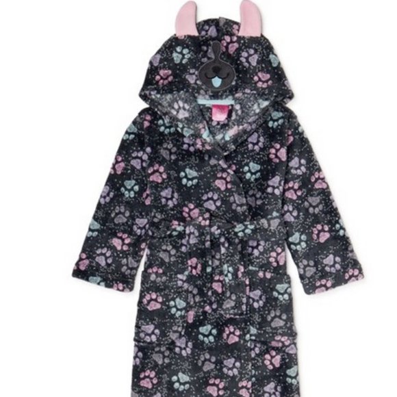 NWT Chili Pepper 5 6 bath robe dogs paws cats pjs - Picture 1 of 8